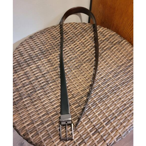 Kenneth Cole Reversible Belt XL Brown Black Chrome Buckle Classic Neutral 49" - Picture 9 of 9